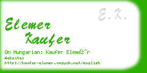 elemer kaufer business card